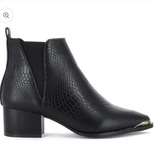 Madison Python Pointed Bootie- Black- Size 8
